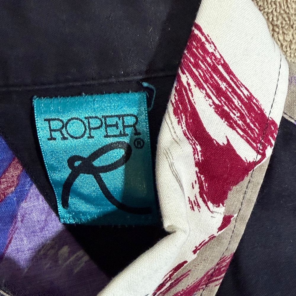 Roper Multicolor Abstract Casual Button Down Shirt - image 2